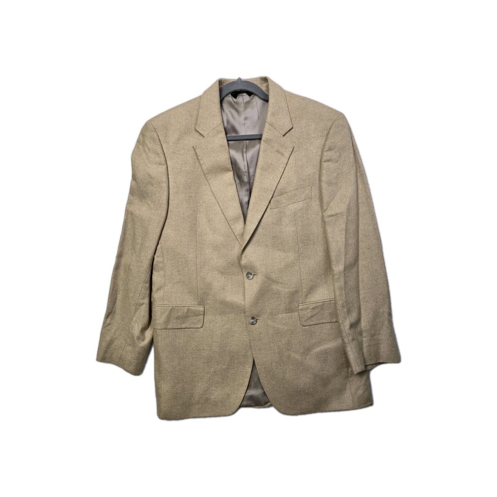 Jos A Bank Mens 100% Silk Sport Coat Blazer Tan Beige 2 Button Portugal‎ 40R